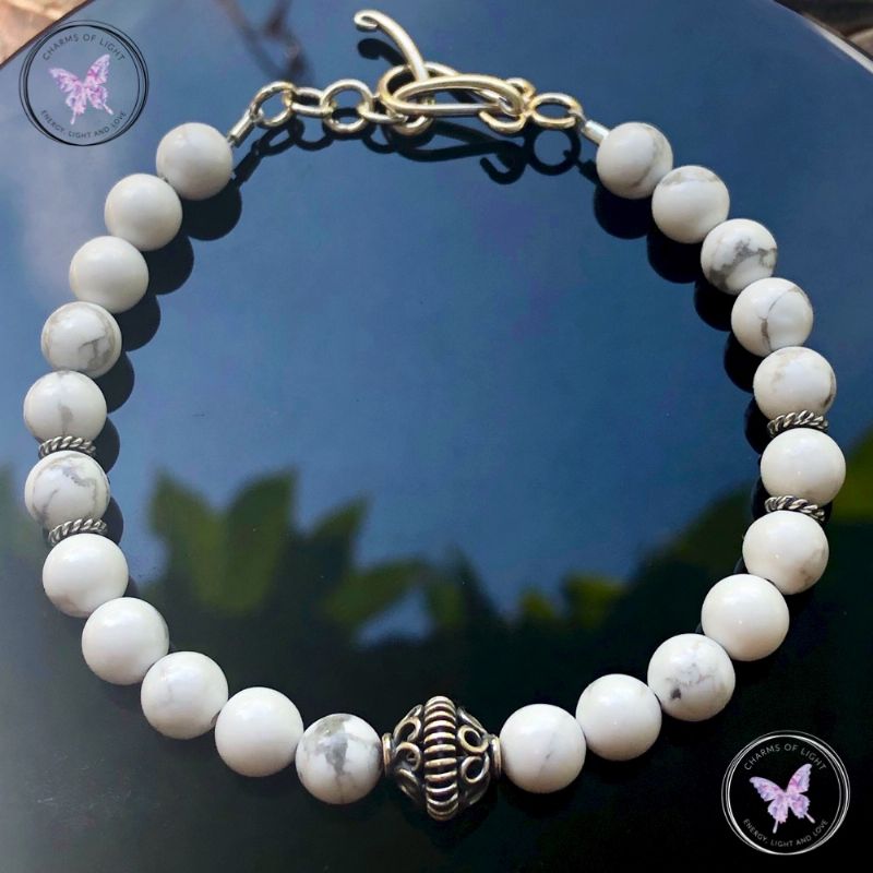 Howlite Bracelet with Feature Silver Bead